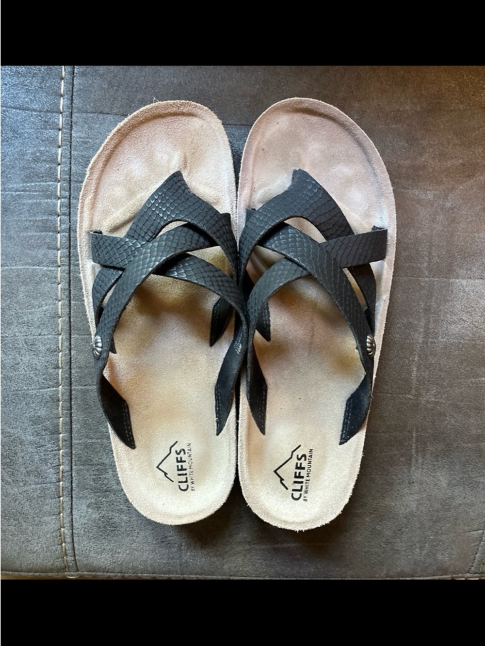 Cliffs by White Mountain Black Crisscross Sandals